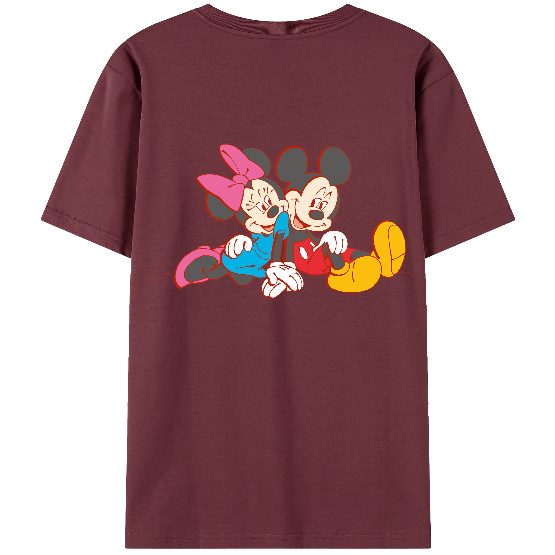 （画像用） ミッキーマウス Mickey Mouse 綿100％半袖Tシャツ（背面プリント）